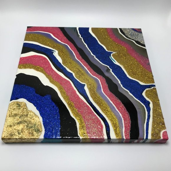 NWOT Abstract Geode Art Wall Decor - Picture 6 of 9